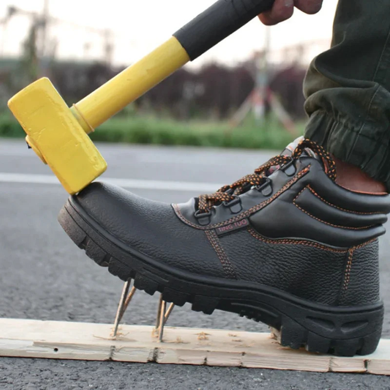 Wear resistant mens work safety boots shockproof perforated work shoes waterproof boots shockproof work boots 241031