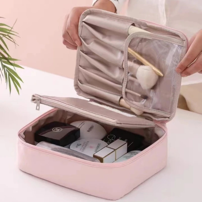 Womens Makeup Bag Toilet Organizer Waterproof Travel Makeup Storage Bag Womens Makeup Bag Large Capacity Portable Makeup Box 241031