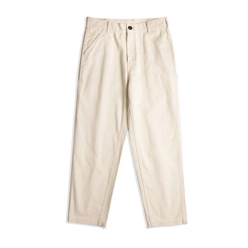 Red Tornado White Painter Pants Slub Yarn Twill American Casual Style Trousers