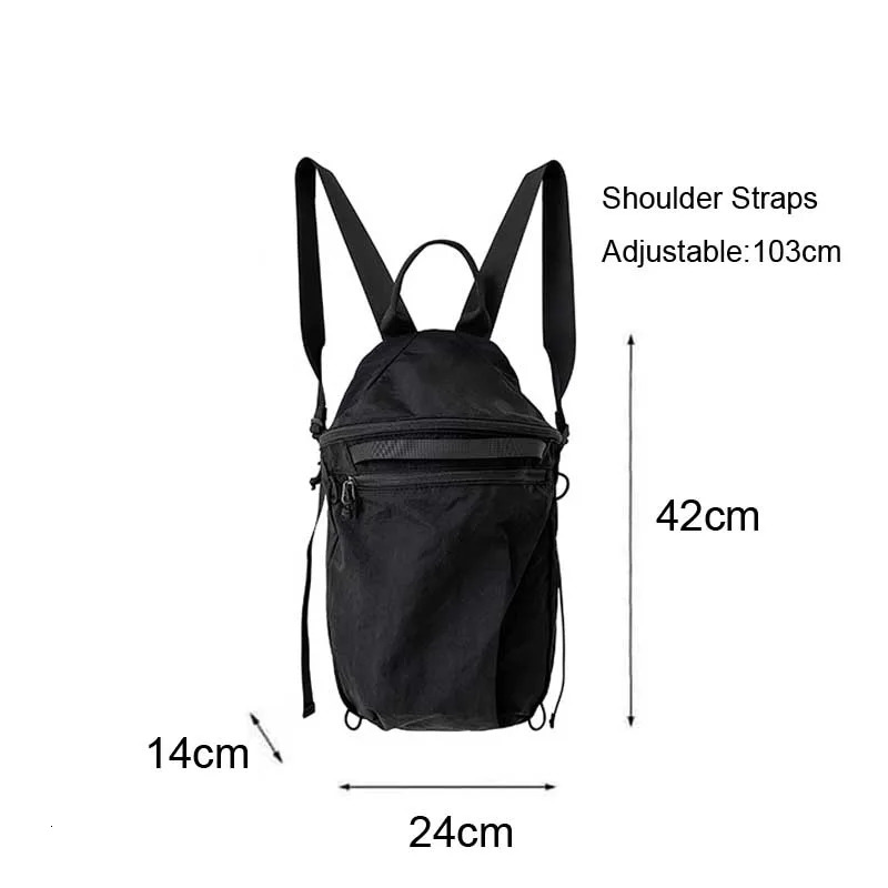 Hylhexyr Womens Waterproof Nylon Backpack Lightweight Travel Leisure Fashion Large Capacity Sports and Fitness Bag with Zipper 241031