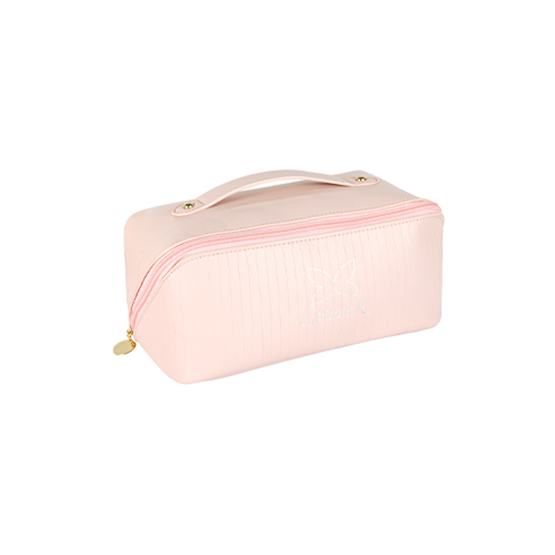Tote bag new vertical stripes storage cosmetic bag large capacity senior sense of cute face value travel portable