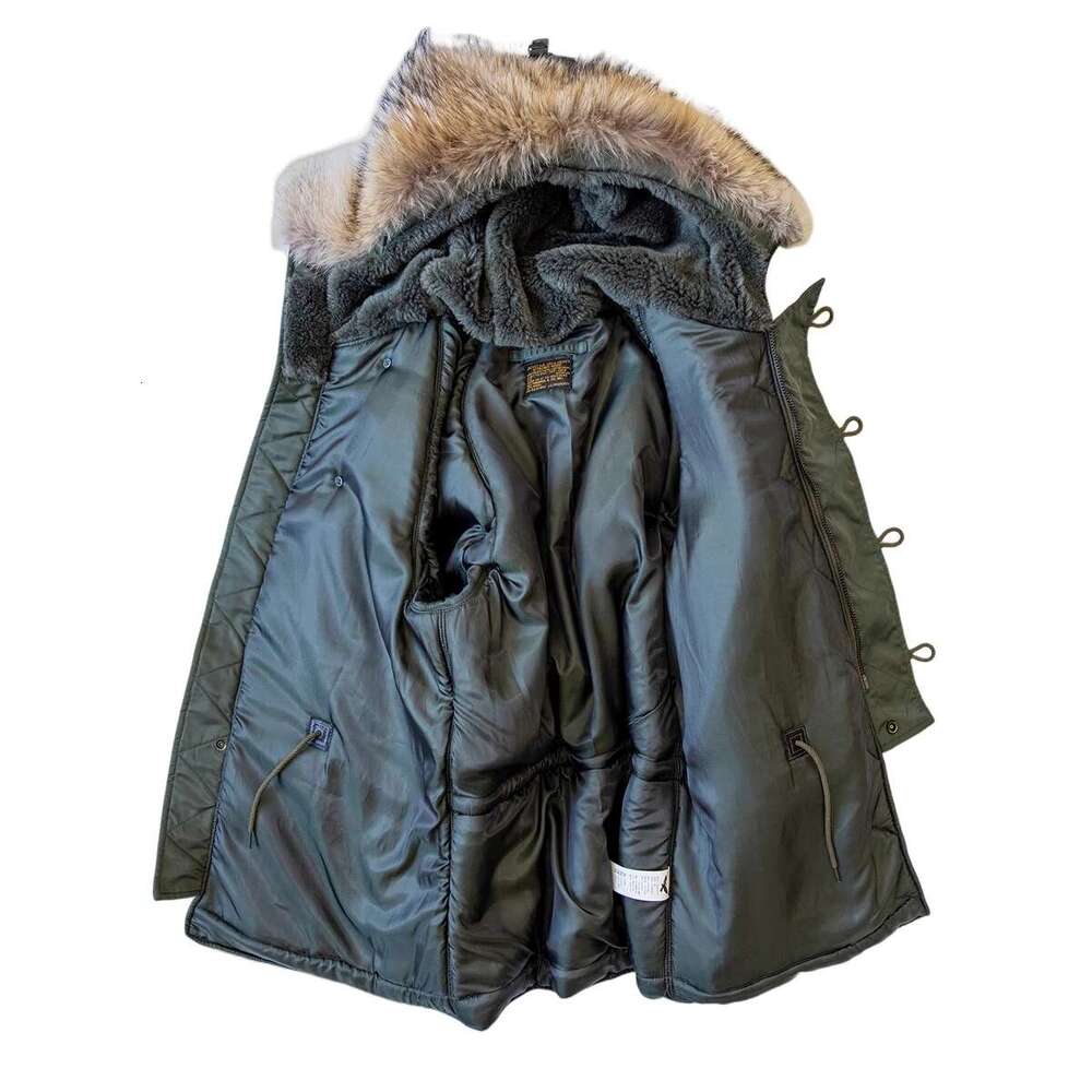 Red Tornado Type N-3B Snorkel Parka Winter Men's Mid Length Insulated Coat With Fur Collar