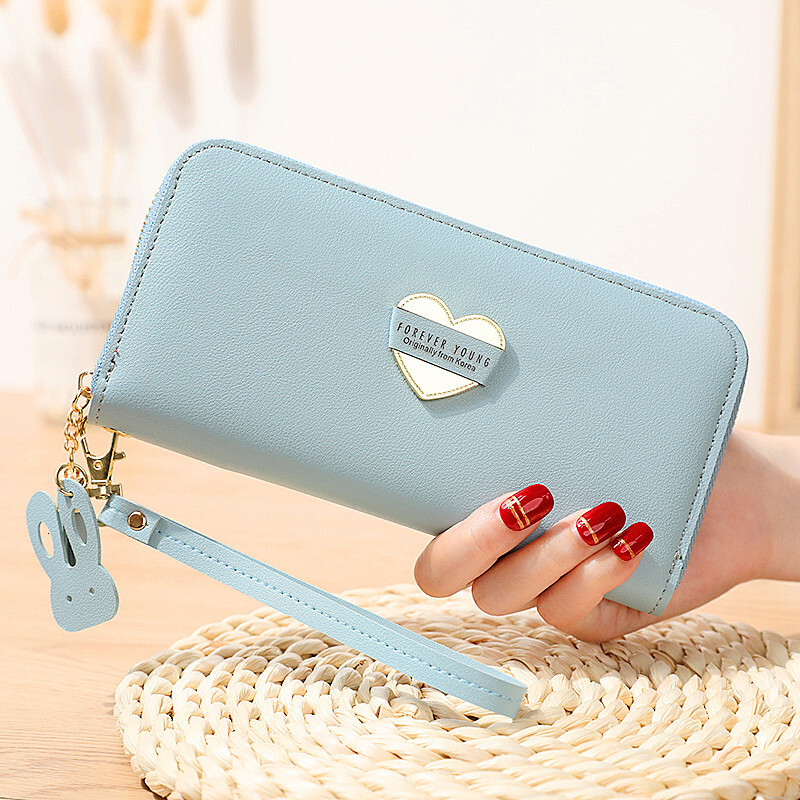 New designer women's hardware love long style fresh exchange multifunctional buckle mobile wallet