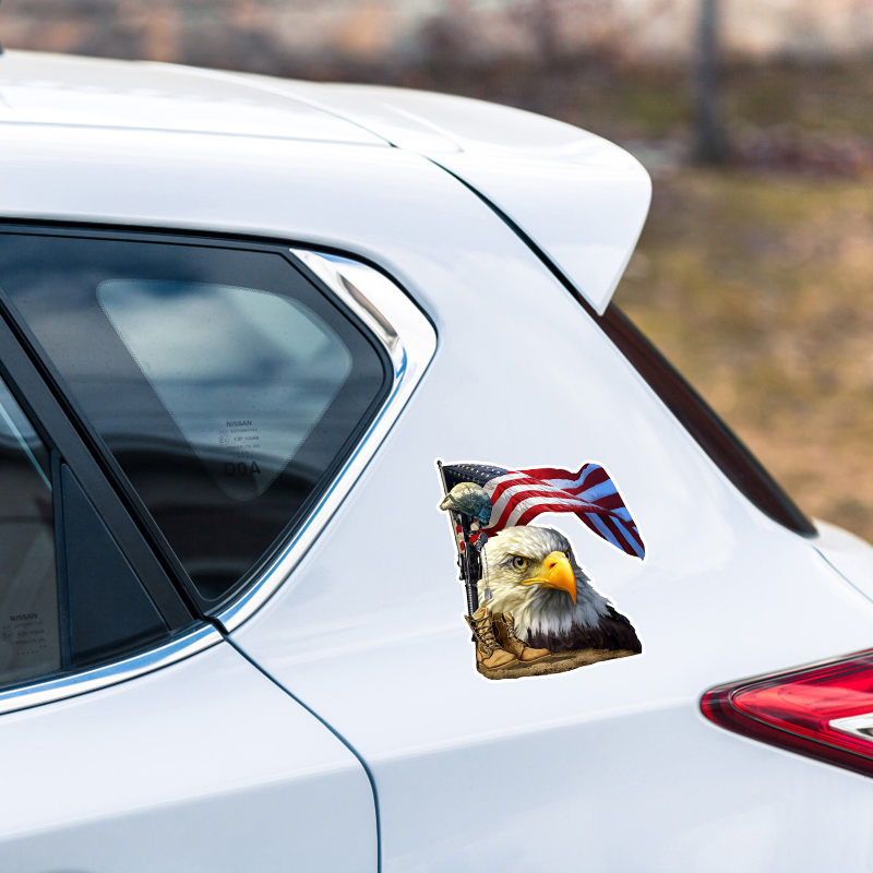 New Sticker Our Bald Eagle American Flag Waterproof Vinyl Decal Window Car Accessories