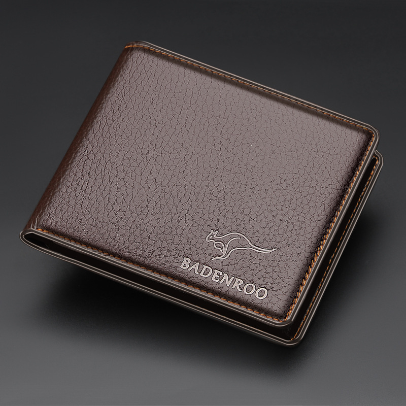 Men's new designer short leather horizontal driver's license business multi slot men's wallet gift