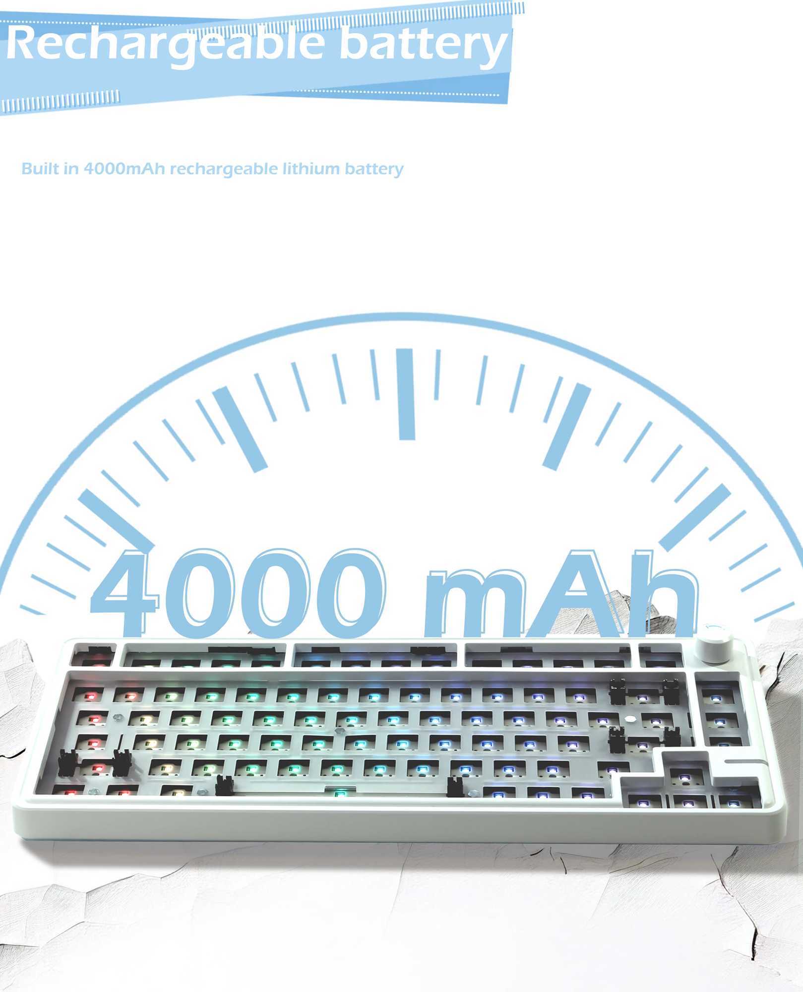 ZUOYA LS02 Mechanical Keyboard Kit Hot-swappable 2.4G Wireless RGB Backlit Gasket Structure SupportLX241031