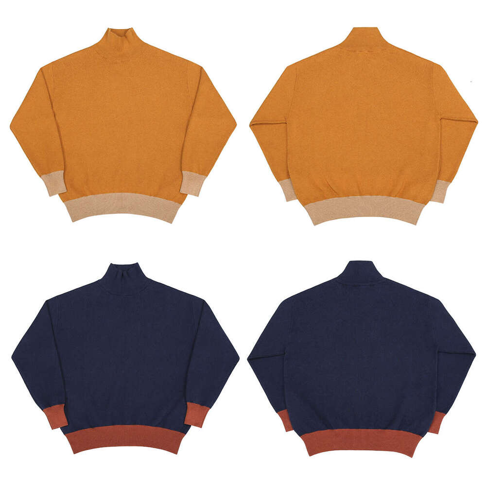 Second Order Turtleneck Men's Sweater Dropped Shoulder Two-Tone Knit Jumper
