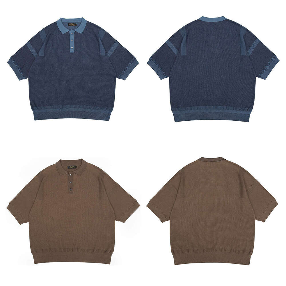 Second Order Knit Polo Shirt Loose Fit Men's Combed Cotton Short Sleeve T-Shirts
