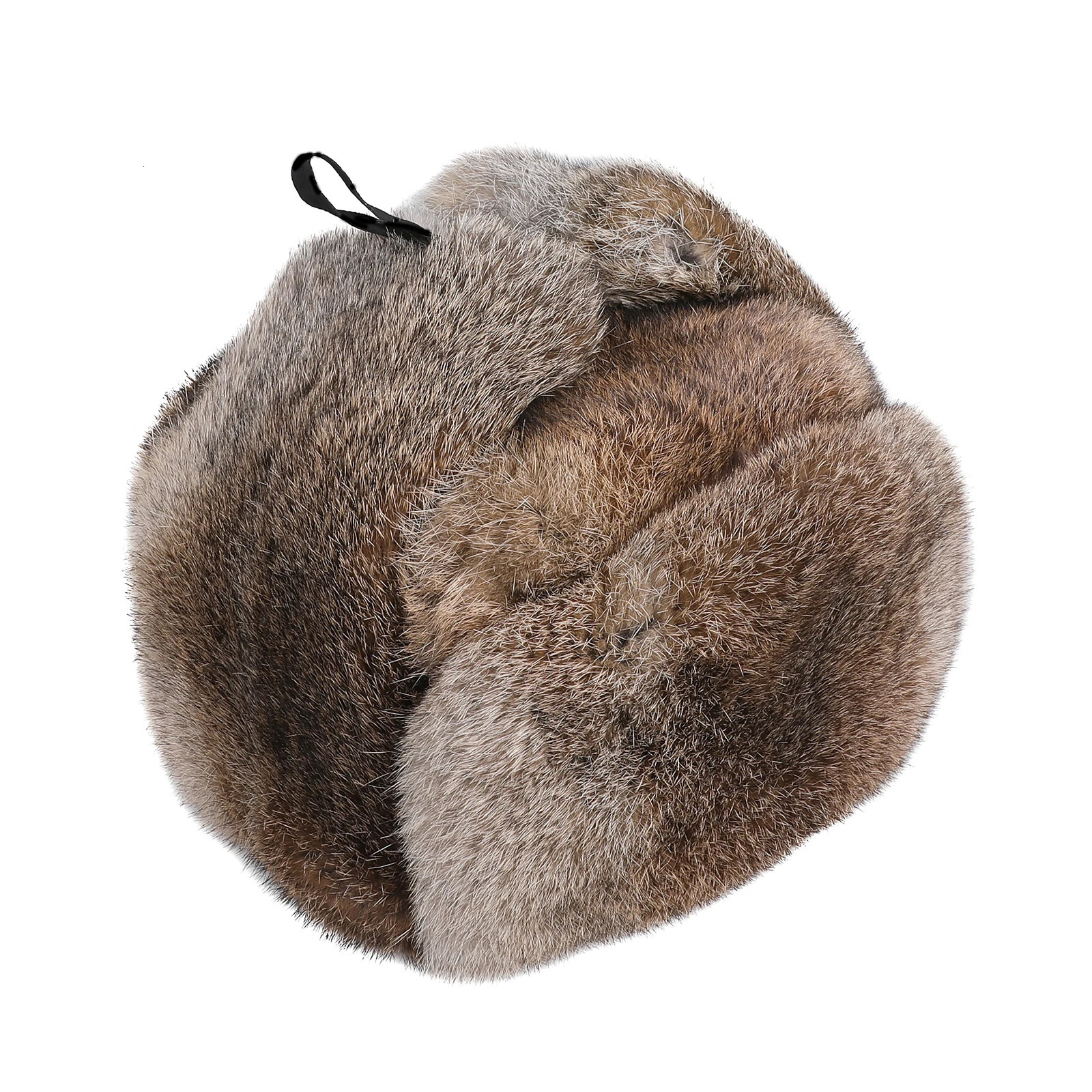 Mens Winter Warm 100% Genuine Premium Rabbit Fur Hunting Hat Russian Ushaka Pilot Hat with Earrings Suitable for Cold Weather 241030