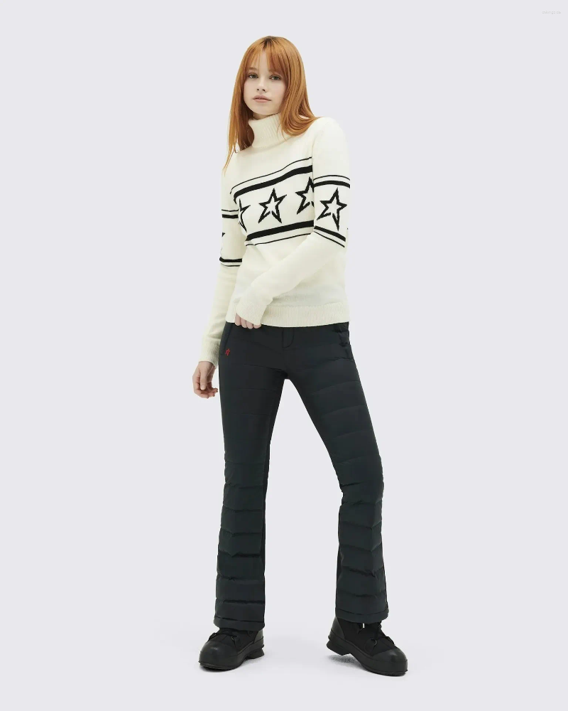 European High Neck Star Winter Sweater - Knitted, Warm, High-End