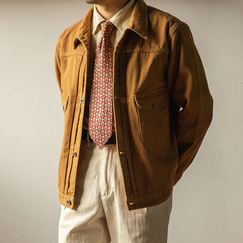 Red Tornado Canvas Ranch Jacket Vintage Western Mens Outerwear With Buckle Back