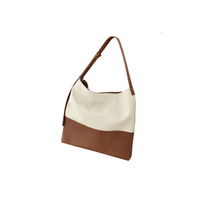 Contrasting Lazy Wind Shoulder Tote 2024 New Crossbody Cloth Large Capacity Shopping Bag