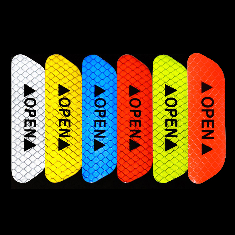 New 4Pcs Open Reflective Tape Warning Mask Sticker Improve Night Visibilty Safety Car Door Opening Strip Car Accessories