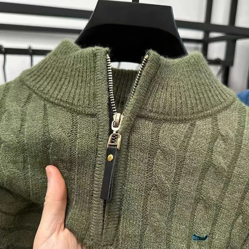 Wool Blend Pullovers Knitwear Sweater Mens Clothing Winter Male Coat Christmas Outerwear Woollen Soft Warm 241031