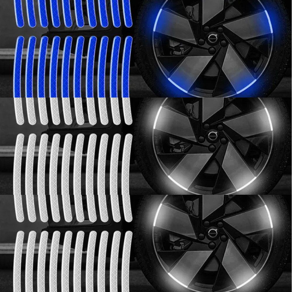 New Wheel Hub Reflective Stripes Door Handle Safety Car Rear Warning Tape Automobile Sticker Exterior Accessorie