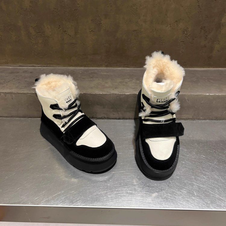 2024 new free shipping designer snow boots for womens black white brown Thick bottom Velcro with plush thickened insulation size 35-40 cad1