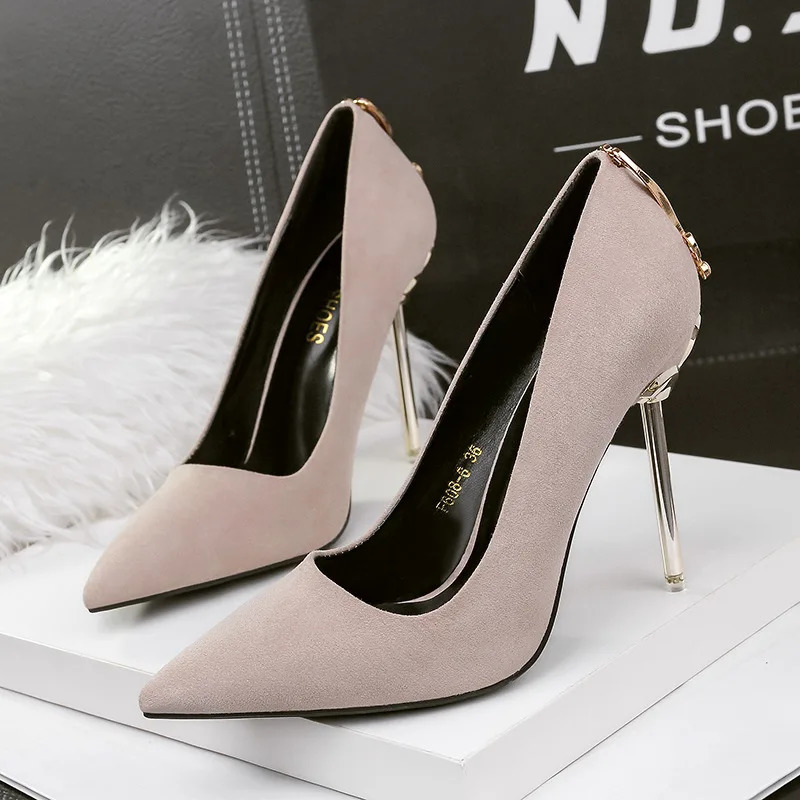 5 Colors avaliable High-heeled Fashion Pointy Night Shoes Pointed High Heels Club Sexy Singles Profession Pumps 241030