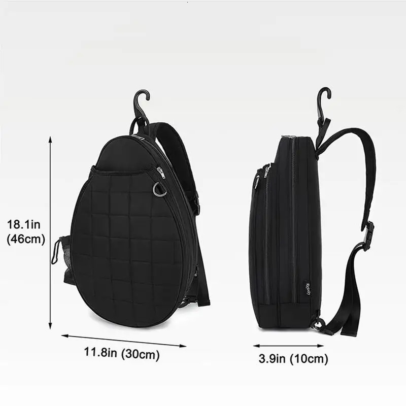 Tennis Bags For Women Padded Strap Tennis Bag Top Handle Carrier With Hook Chest Grids Printed Tennis Sling Bag Water Resistant 241031
