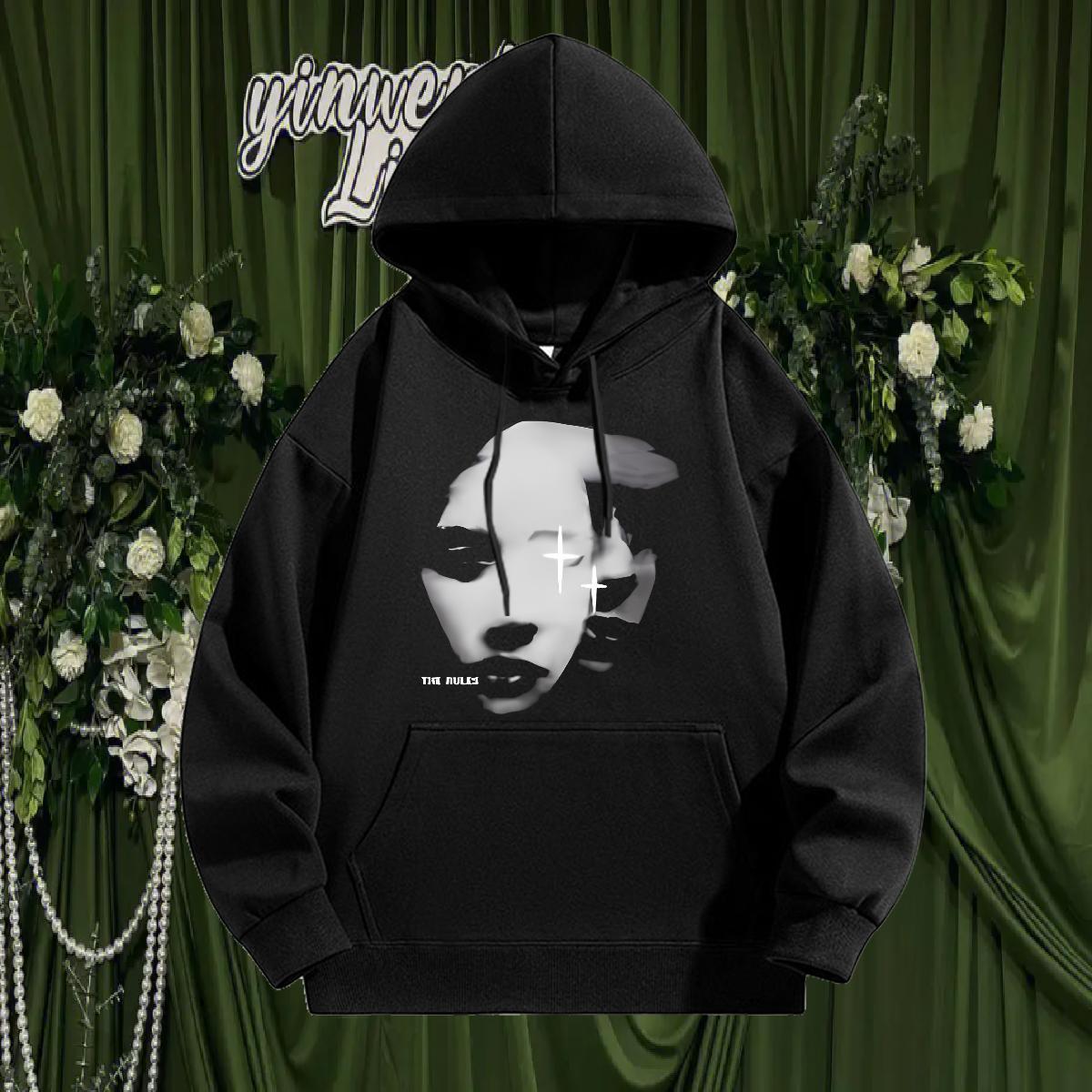 Classic Men's Hooded Sweatshirt Breathable Drawstring Cool Design Hoodie for Man Woman Sport Clothings Asian Size Cotton 350g