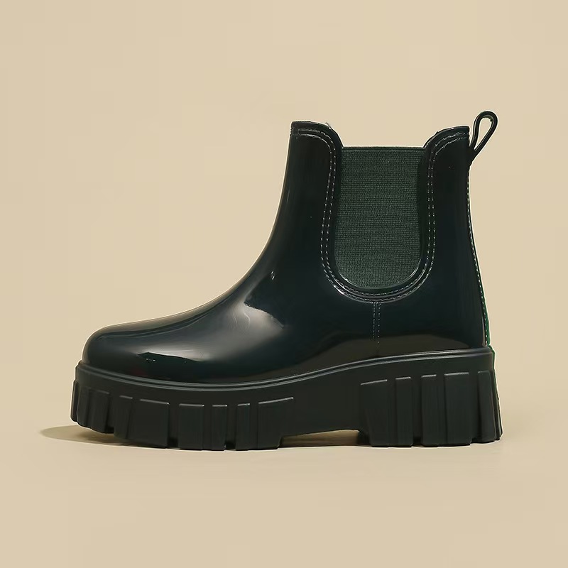 Latest High Quality Upgrade Plush Waterproof Non-Slip Mini Candy Color Fashion Rain INS Winter Boots Jelly Boot Add Ankle Warm Boots