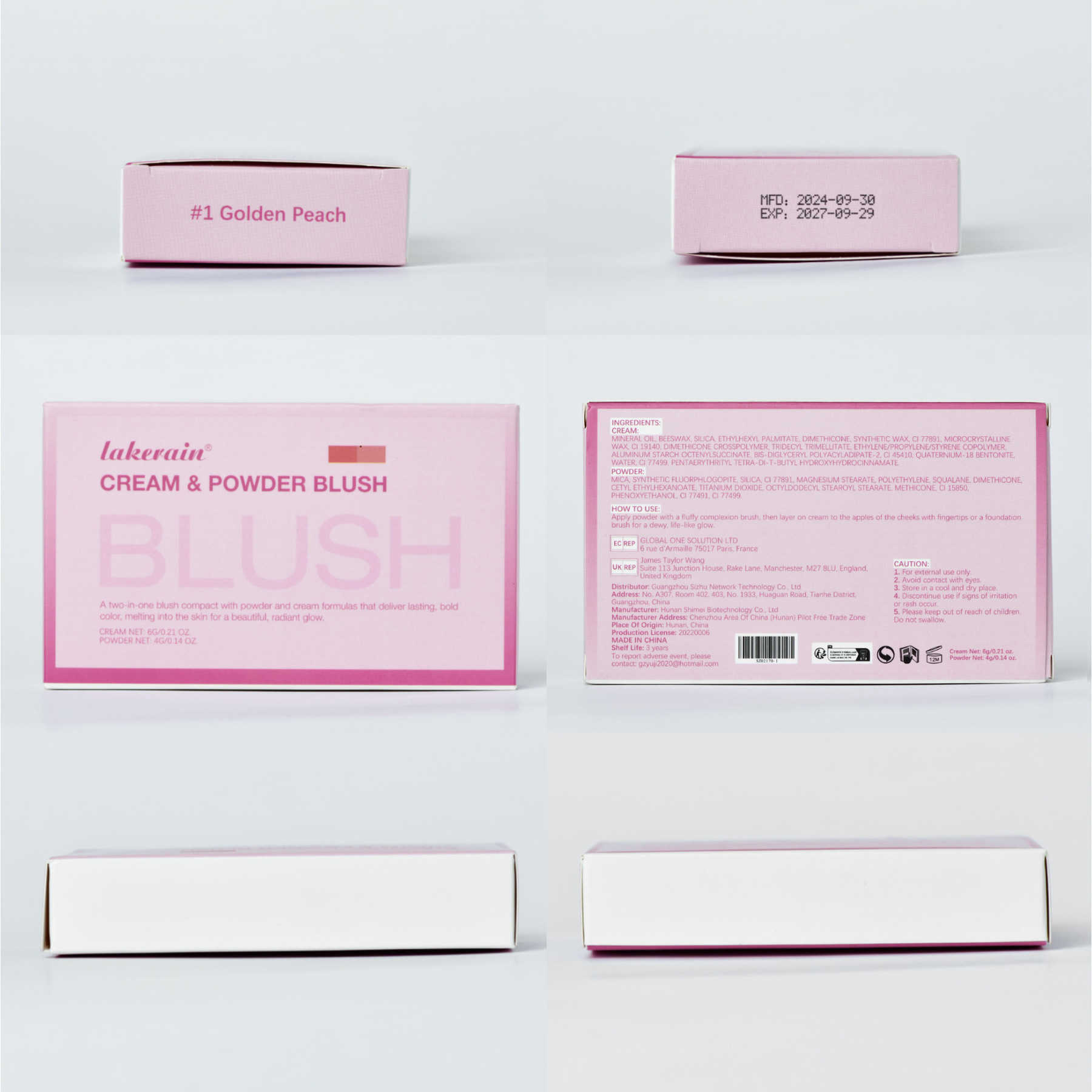 lakerain blush Cream & Powder 2-in-1 Plate Long-lasting Delicate Blush plate patrick blush Y240815