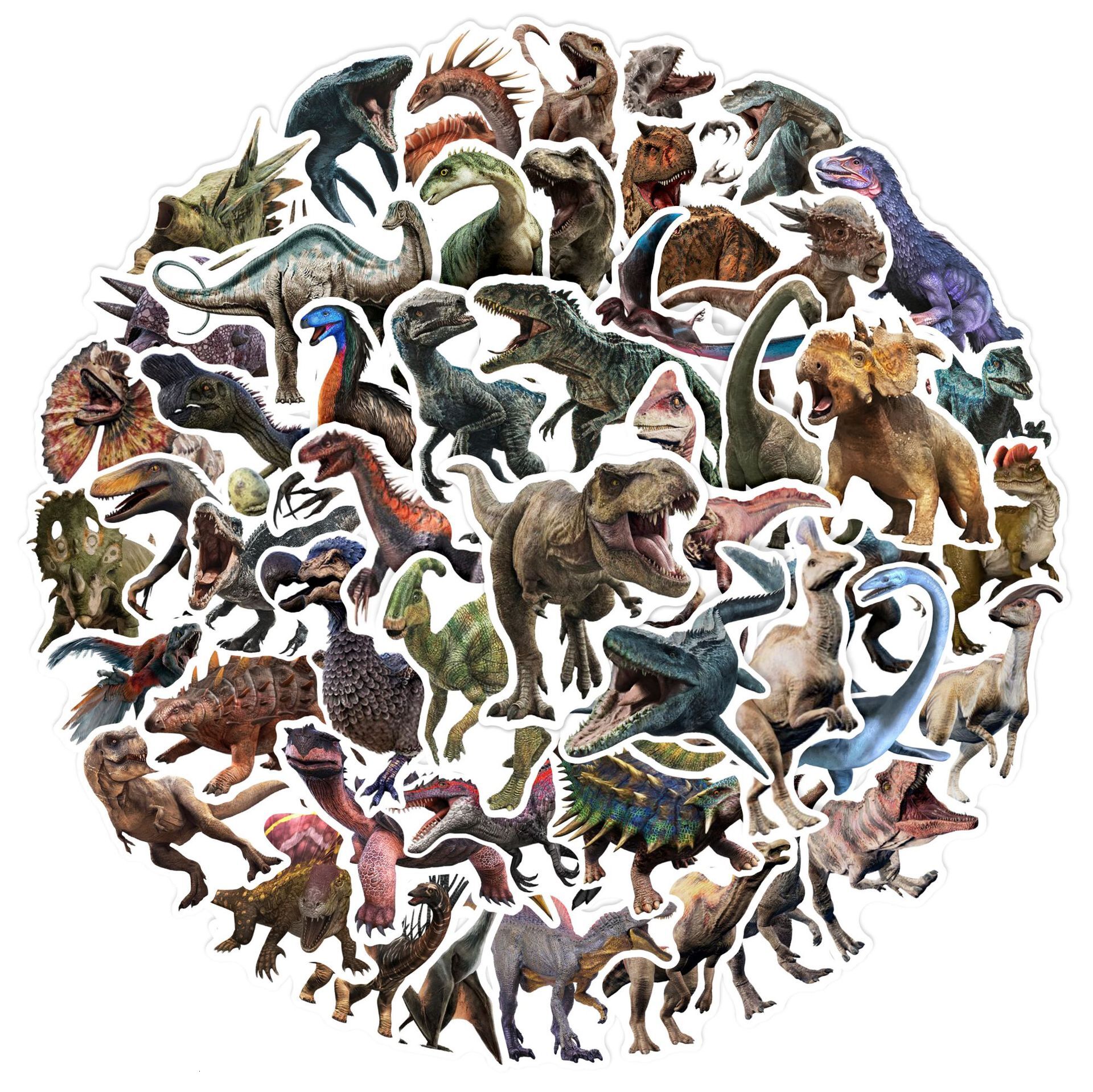 New 50Pcs Jurassic Dinosaur Stickers Kids Toy Gift DIY Laptop Phone Suitcase Notebook Ancient Animal Sticker Graffiti Decals