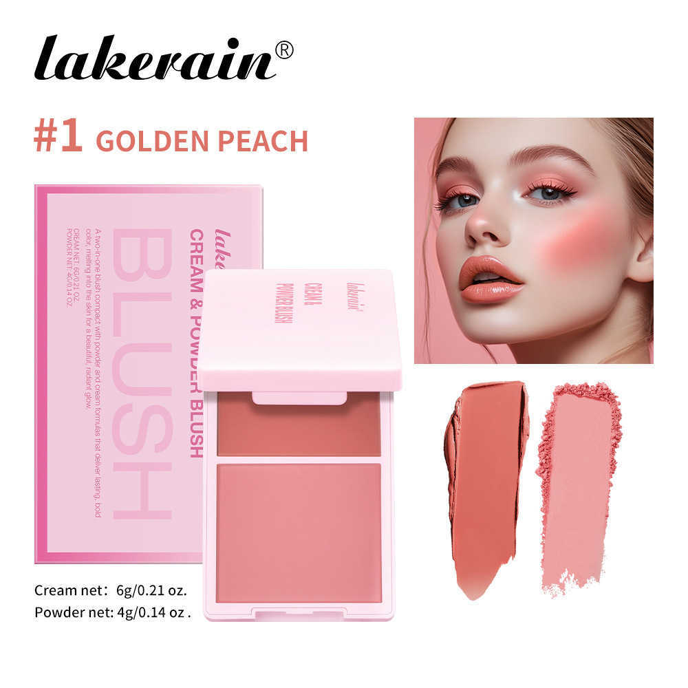lakerain blush Cream & Powder 2-in-1 Plate Long-lasting Delicate Blush plate patrick blush Y240815