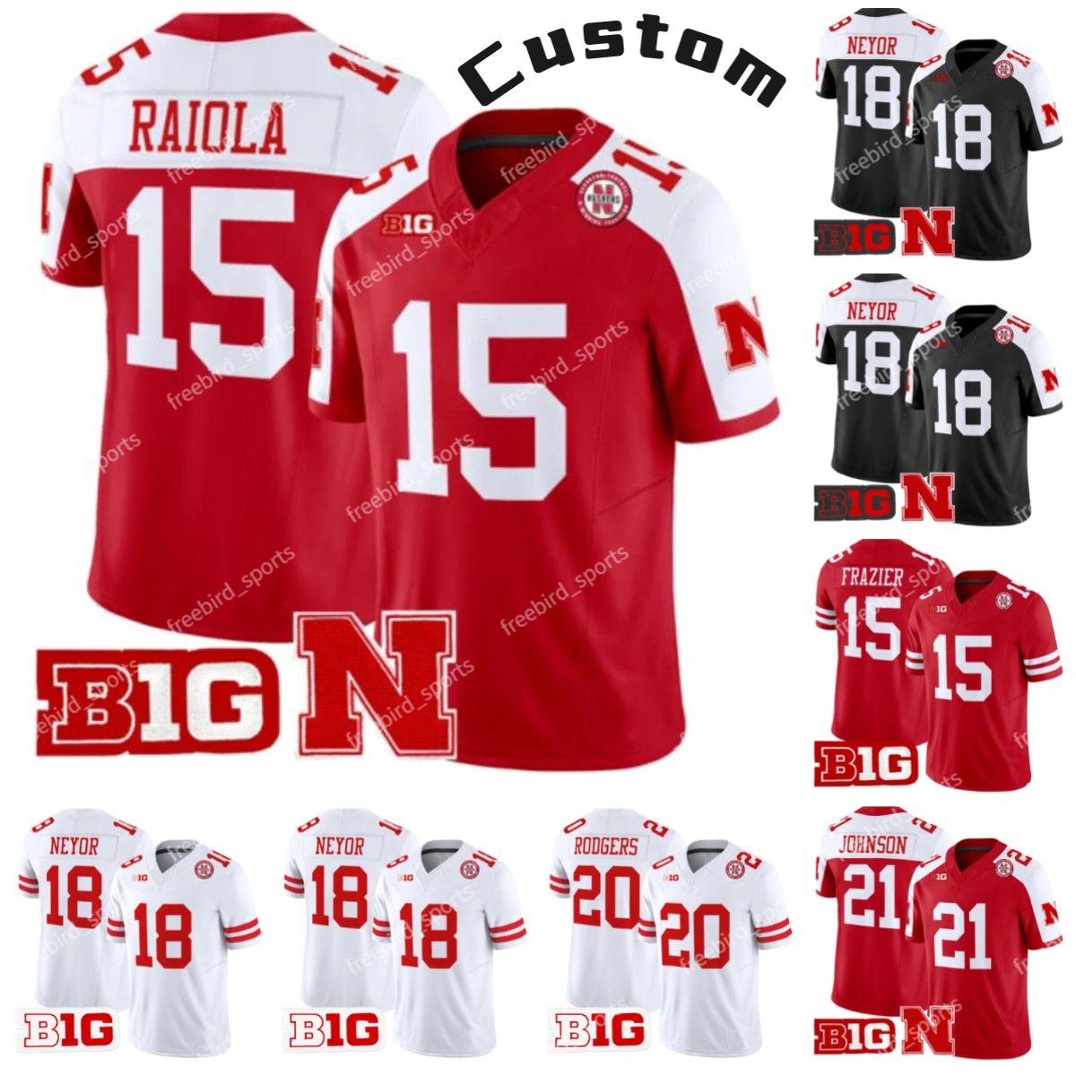 Tommie Frazier 15 Raiola Buschini Haarberg Buschini Shavers Jr Gifford BootleII Closman VanPoppel Seagren College Football Jersey Johnny Rodgers Huskers