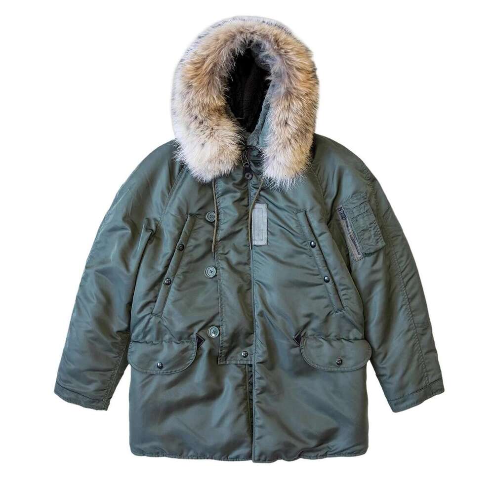 Red Tornado Type N-3B Snorkel Parka Winter Men's Mid Length Insulated Coat With Fur Collar