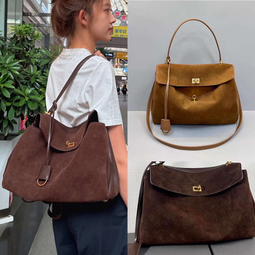 Buckle Decorative Design Faux Suede Handbag Large Capacity Hasp Casual Tote Hot Sale Bags Women Bolsas Femininas Shoulder Bag