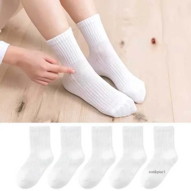 5 pairs/batch of black and white childrens socks casual baby girls boys cotton striped mesh summer autumn preparatory childrens socks W241030