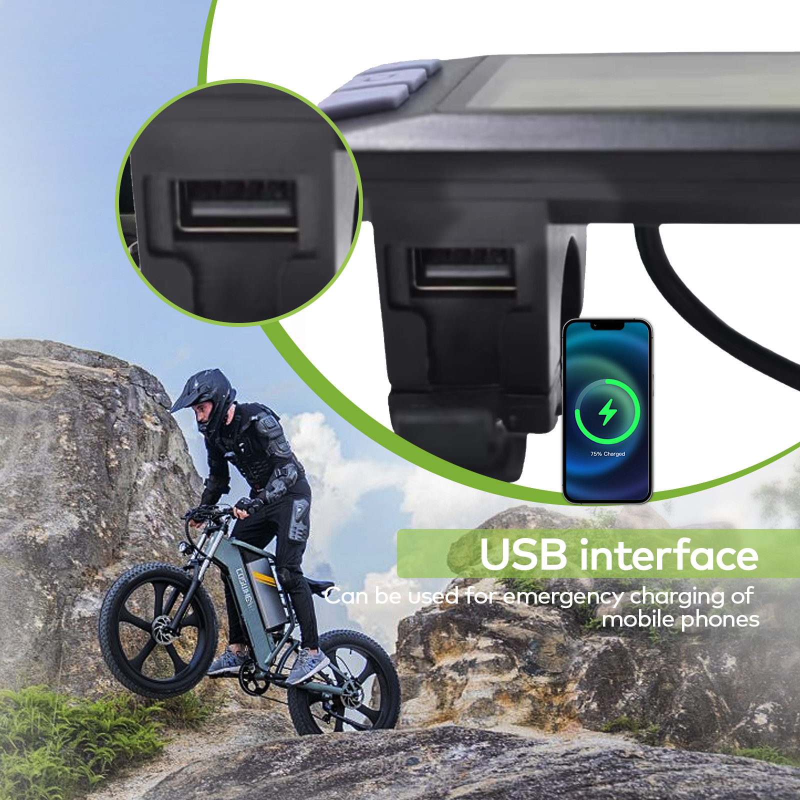 P3H Ebike Display for Electric Bikes and Scooters - E-Bike Computer Monitor