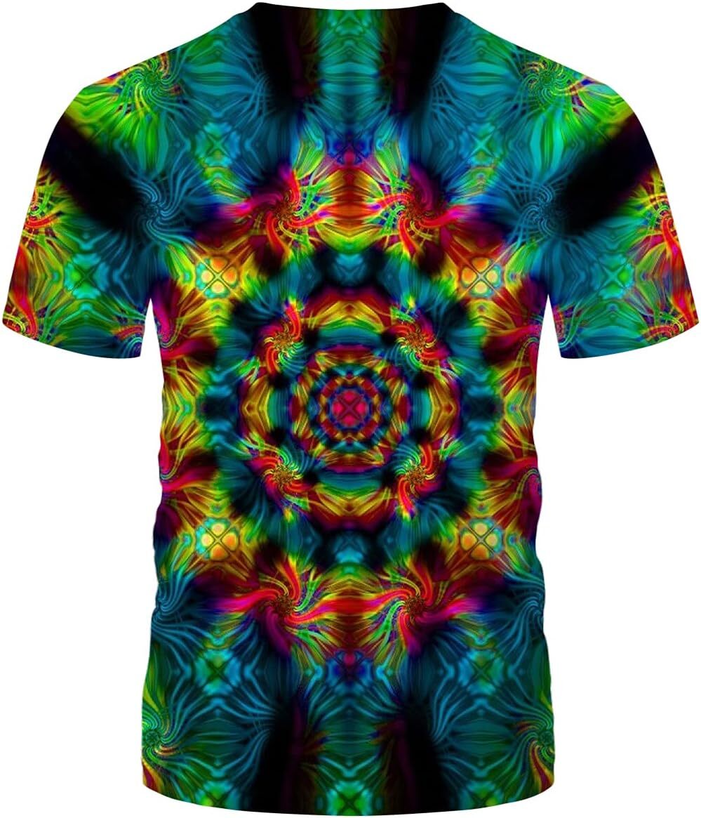 Mens T shirt Mens T shirt Trippy Psychedelic T-Shirt Men's 3D Cool Graphic Short SleeveSuper cool fashion tee Casual tops summer clothes