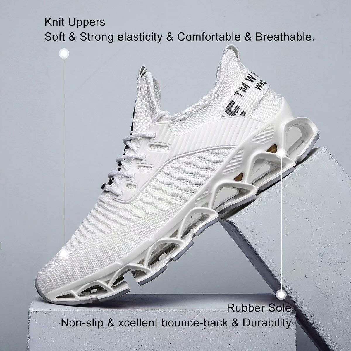 Men S Fashion Sports Shoes Breathable Mesh Running Blade Anti Slip Soft Sole Casual Walking