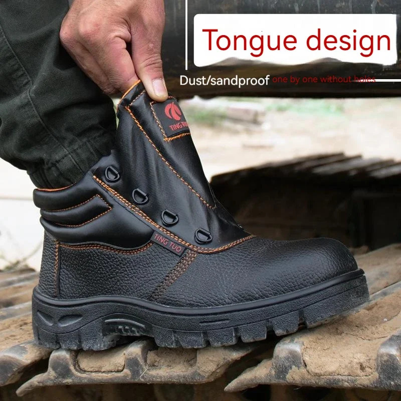 Wear resistant mens work safety boots shockproof perforated work shoes waterproof boots shockproof work boots 241031