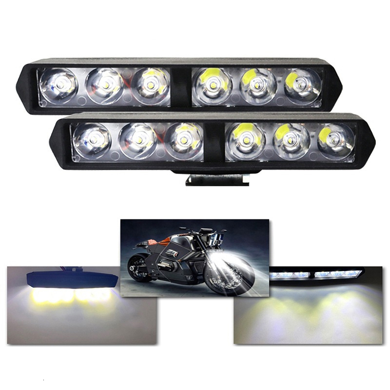 New Motorcycle Flash 6Led Headlight Spotlights Auxiliary High Brighess Lamp Electric Vehicle Scooters Autocycle Modified Bulbs