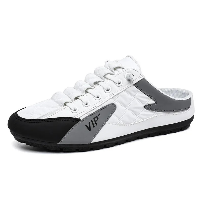 Trendy Half Slippers Flat Casual Shoes for Men Classic Summer Slippers Mans Flats Concise Mens Sneakers Slip-on Male Slippers 241031