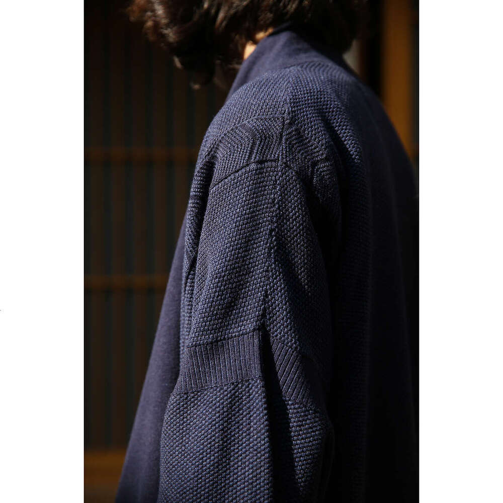 Second Order Japanese Style Kendo Jacket Retro Knitted Kimono Men's Cardigan