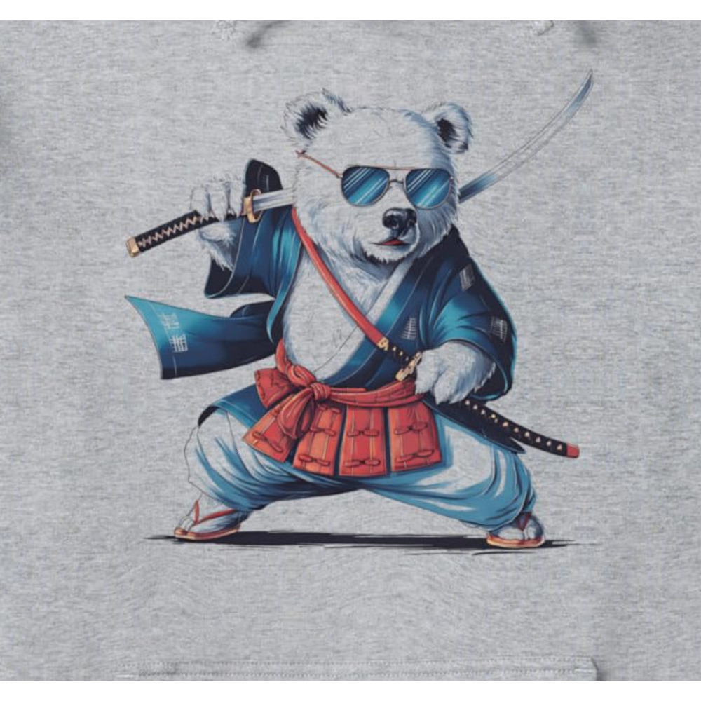 Hoodie for Mens Womens Samurai Bear Japan Warrior Cool Bear with Sword Design Pullover Hoodie Graphic Warm Hip Hop cool