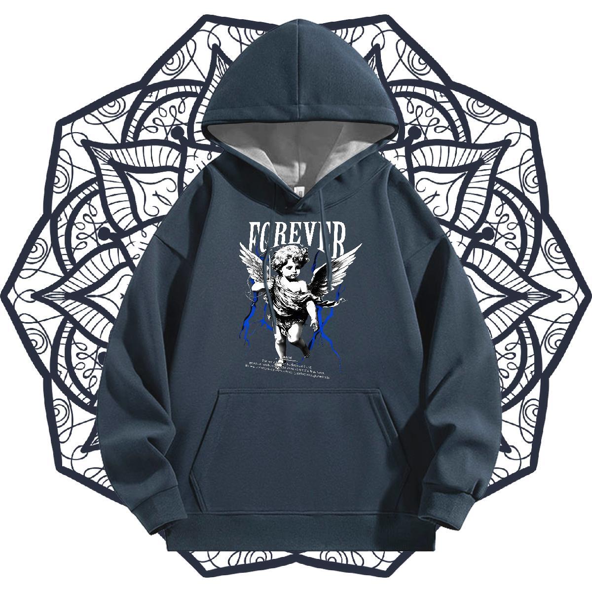 New Arrival Men Hoodie Hooded Collar Long Sleeves TOP Quality Men's Hooded Sweatshirt High Street Hip Hop Tops Pullover Hoodie Anime Velvet Thick