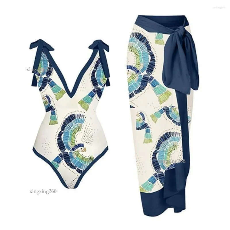 Women's Swimwear Vintage Women One Piece Swimsuit Designer Bathing Suit Beach Dress Cover Up Luxury Surf Wear Summer Beachwear