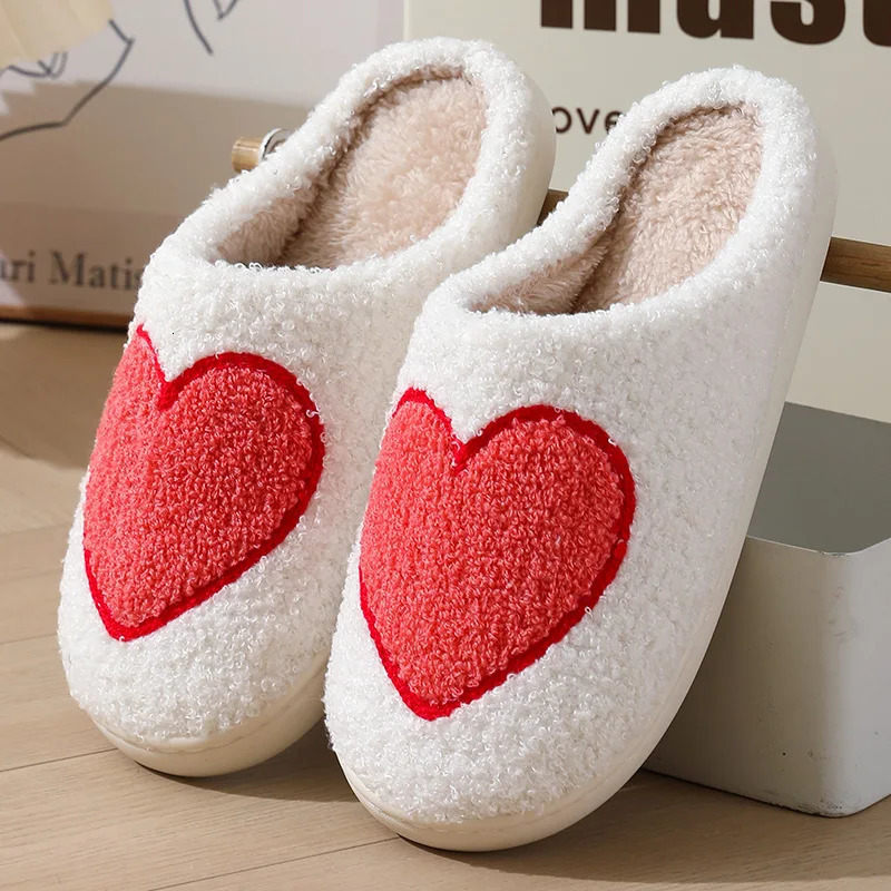 Autumn and Winter Womens Indoor Sliding Block Mens Cotton Anti slip Soft and Warm Sliding Block Home Shoes Couple Simple Plush Sliding Block 241031