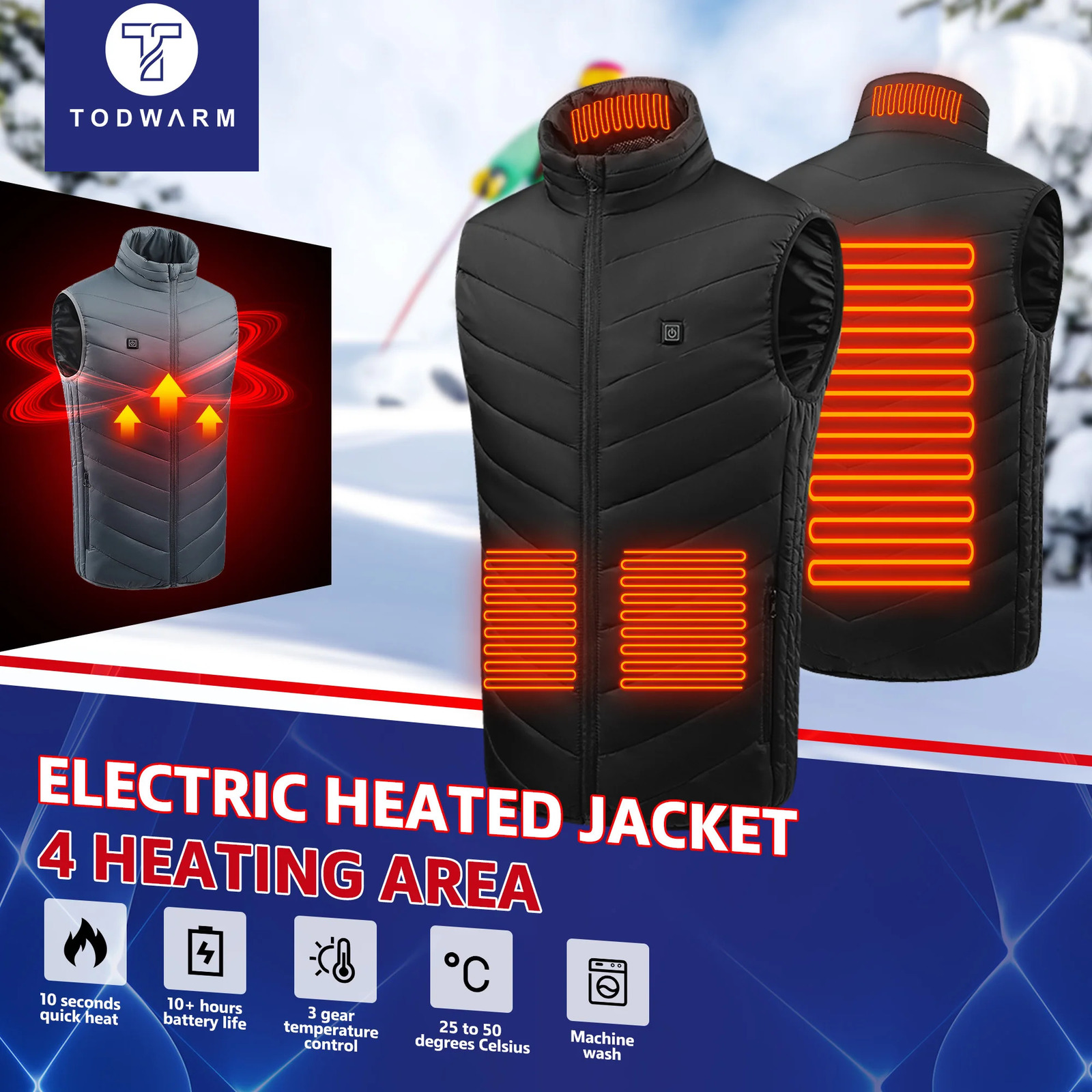 21 Heated Vest Zones Electric Heated Jackets Men Women Sportswear Heated Coat Motorcycle USB Heating Jacket For Camping 241031