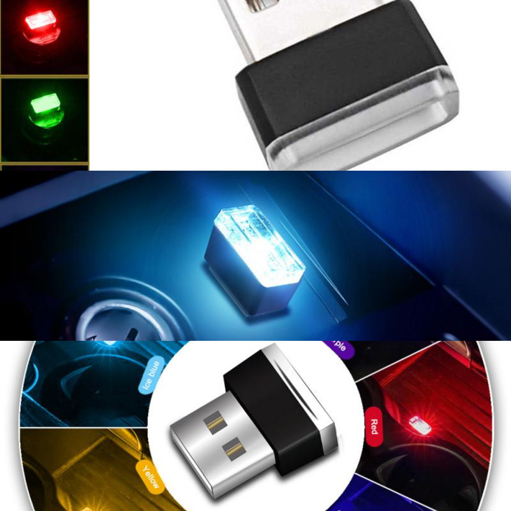 New Mini USB LED Car Ambient Night Light Decorative Neon Lamp Auto Interior Atmosphere Emergency PC Mobile Power Charging