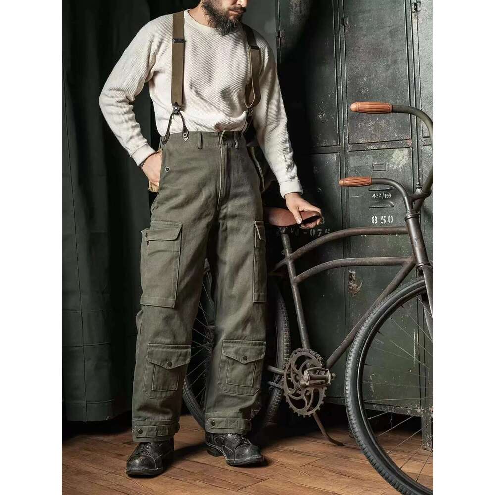 Red Bronson A-10 Modified Flying Trousers 18Oz Twill High Waist Cargo Pants Ameki