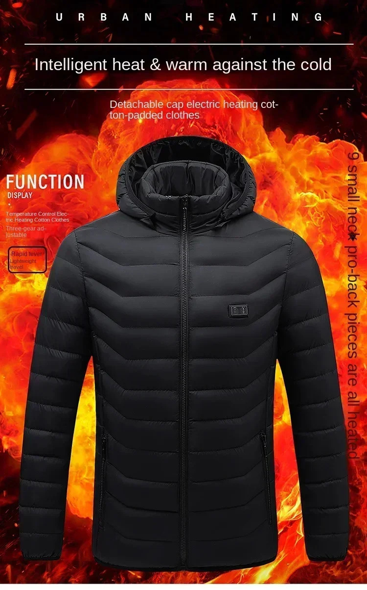 21 Zone Heating Suit Winter Mens Outdoor Warm USB Intelligent Heating Multi Gear Adjustable Controllable Temperature Jacket 241031