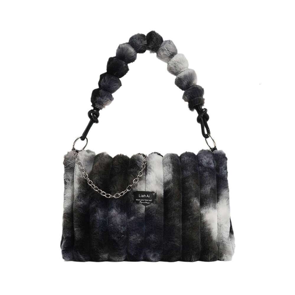 2025S Designer S New Model Chic Fall Winter Accessory Multi Color Tiedye Plush Crossbody Bag With Adjustable Strap