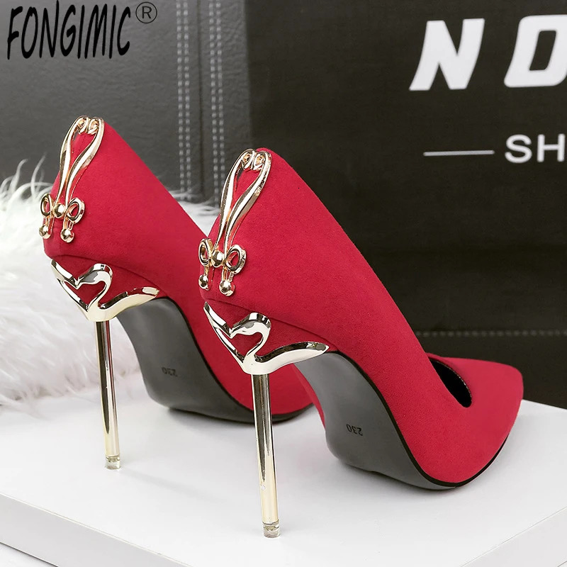 5 Colors avaliable High-heeled Fashion Pointy Night Shoes Pointed High Heels Club Sexy Singles Profession Pumps 241030
