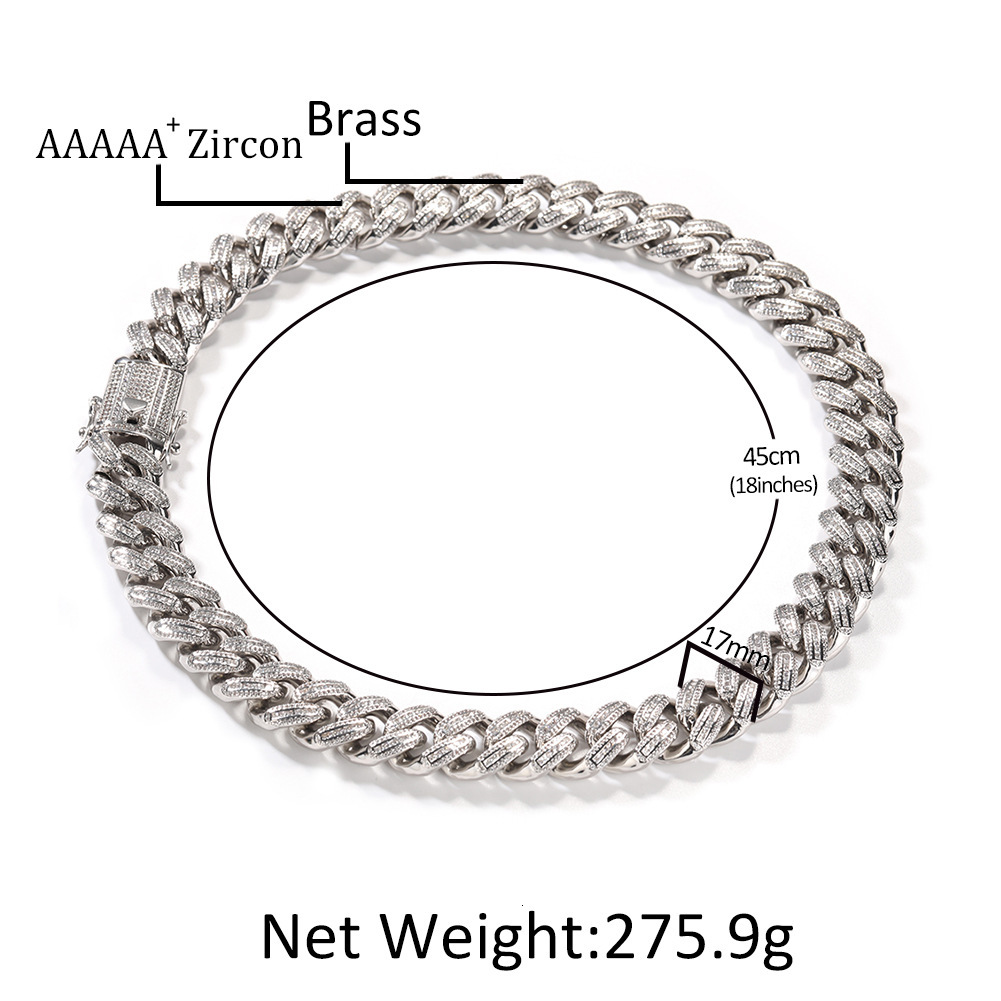 New In Hip Hop Cubic Zirconia 18mm T Square Cuban Link Chain Necklace For Men Punk Rock Grunge 18k Gold Plated Copper Heavy Industry Mens Necklace Rap