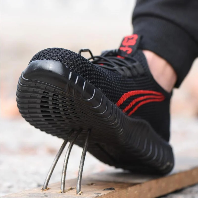 Indestructible Steel Toe Breathable Work Shoes Men and Women Puncture-Proof Lightweight Safety Boots Non Slip Comfort Sneakers 241031